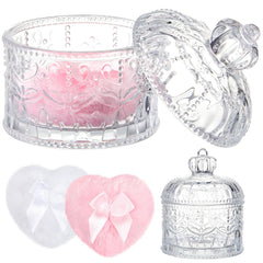 Contenant en verre cristal Tioncy pour poudre, élégant et réutilisable.