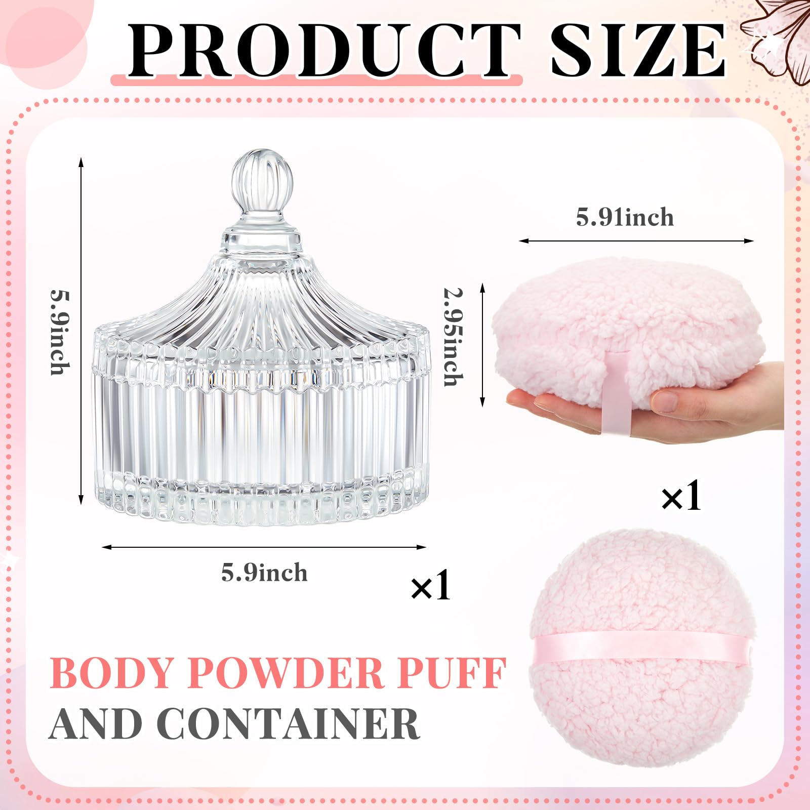 Bouffette poudre lavable en velours Tioncy, durable et douce sur la peau
