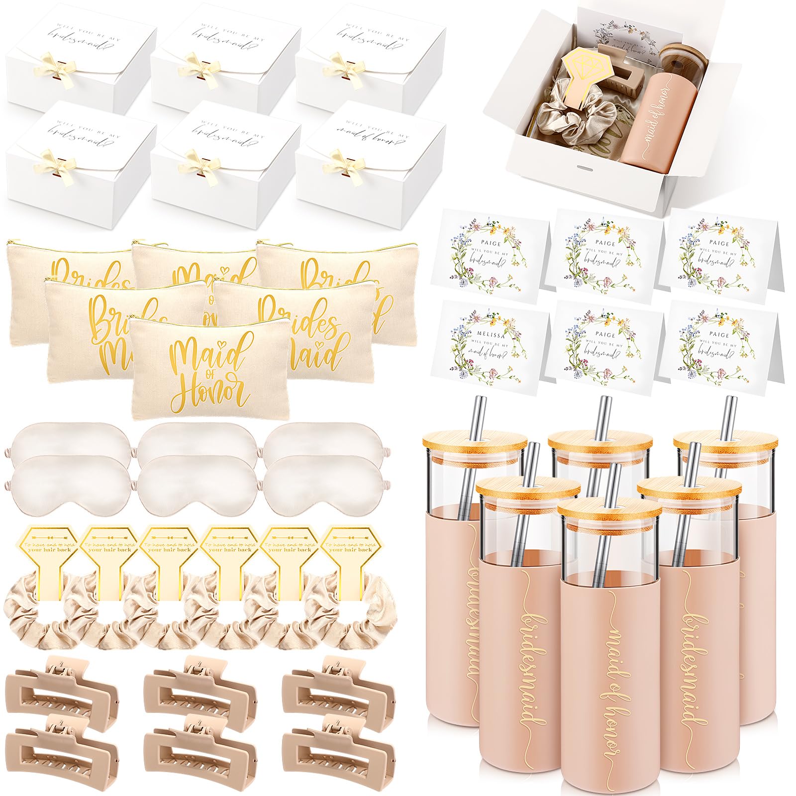 Coffret Tioncy Demoiselles d'honneur, cadeau coordonné pour remercier les participantes.