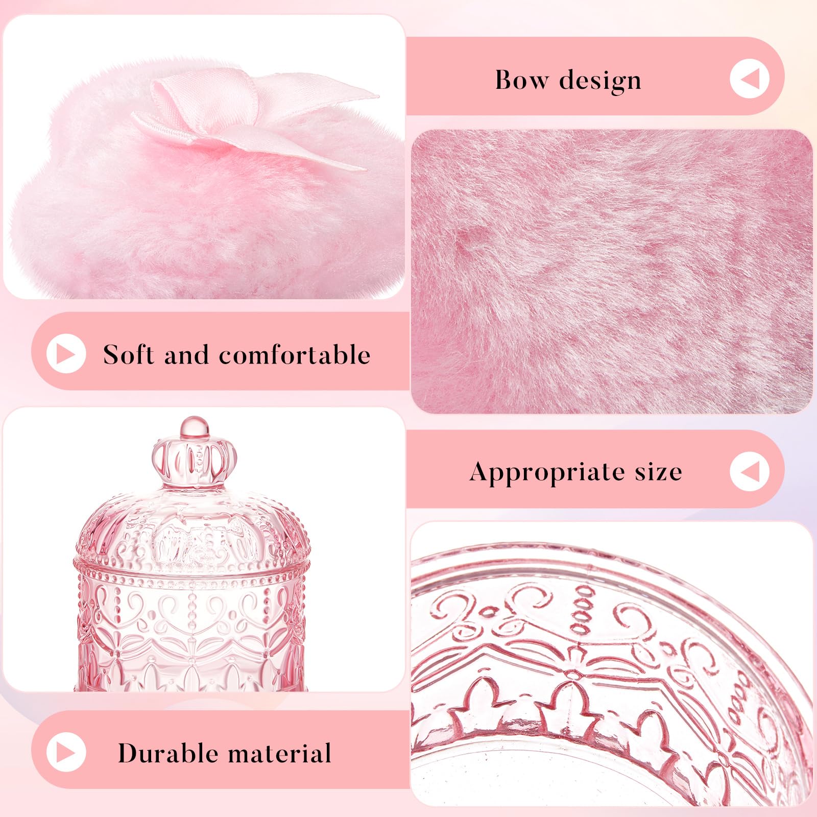 Ensemble coffret poudre rose Tioncy, pratique pour le quotidien.