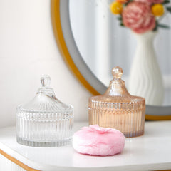 Tioncy pot-poudre-verre cristal pour un rangement élégant et pratique.