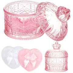 Poudrier en verre rose Tioncy, élégant et pratique pour ranger la poudre.