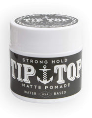 Tip Top Pommade Matte à base d’eau, bouteille, tenue forte et lavage facile.