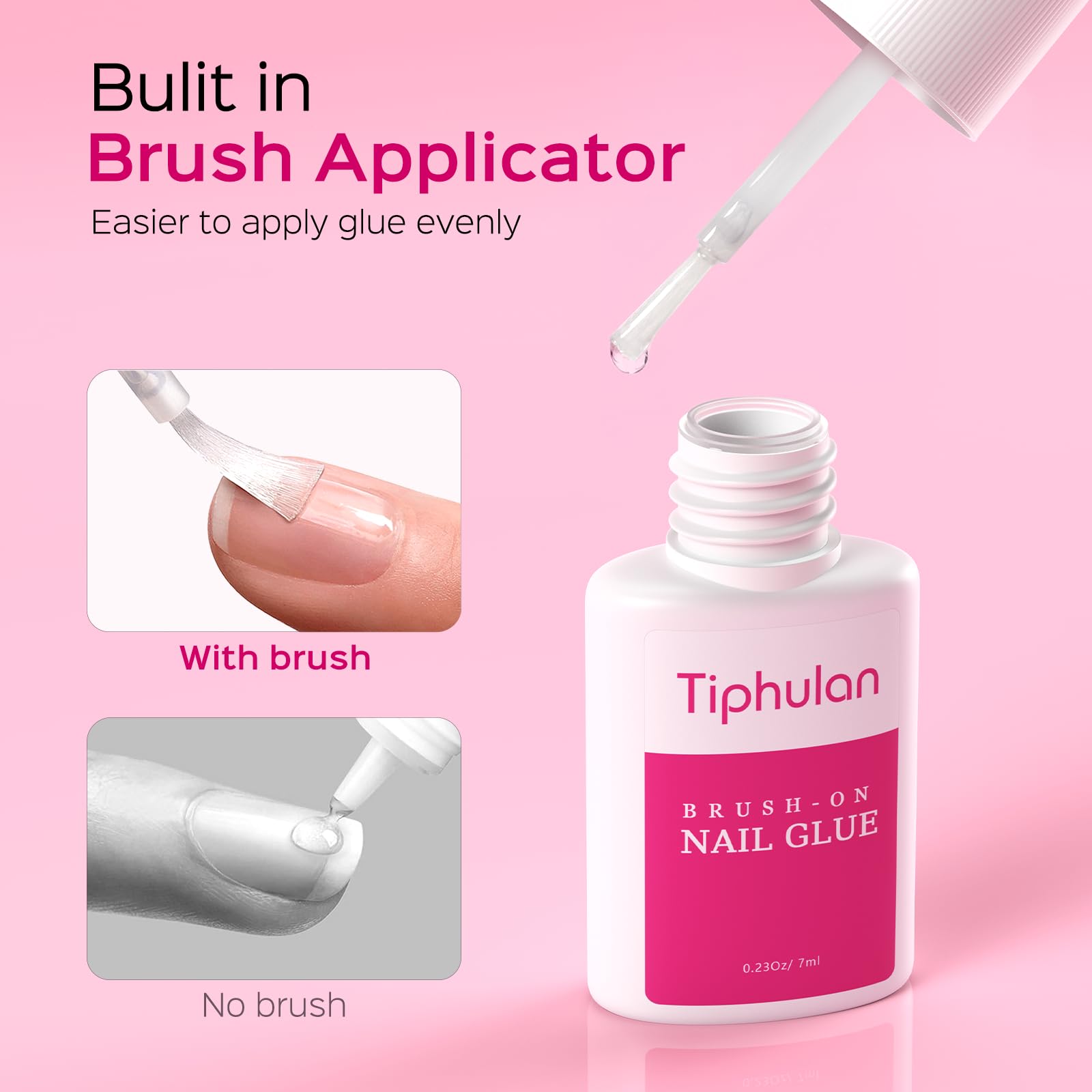 Pinceau intégré TIPHULAN facilite l'application sur les ongles.