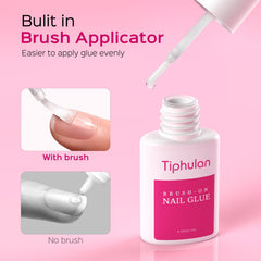 Pinceau intégré TIPHULAN facilite l'application sur les ongles.