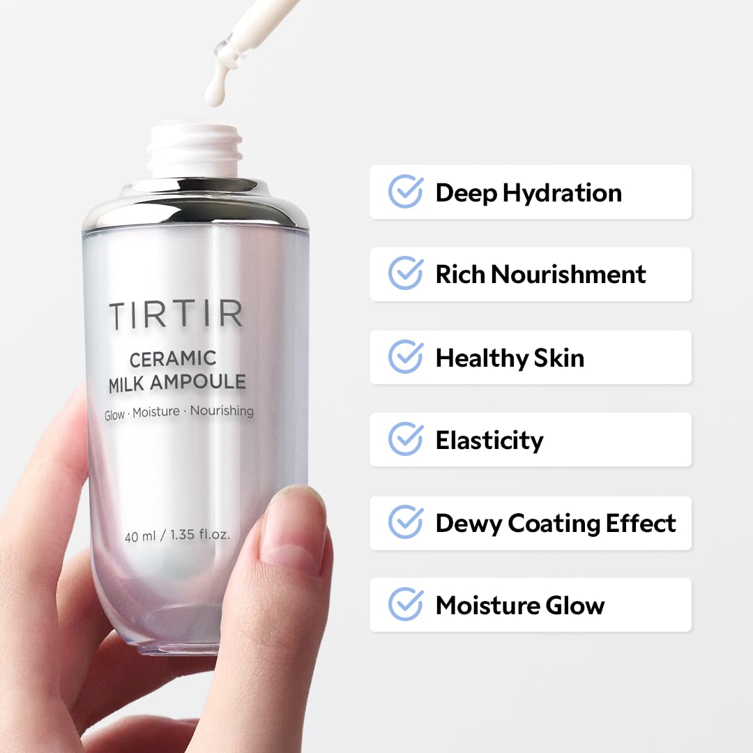 TIRTIR Ampoule Lait Céramique – soin quotidien renforçant la barrière cutanée.