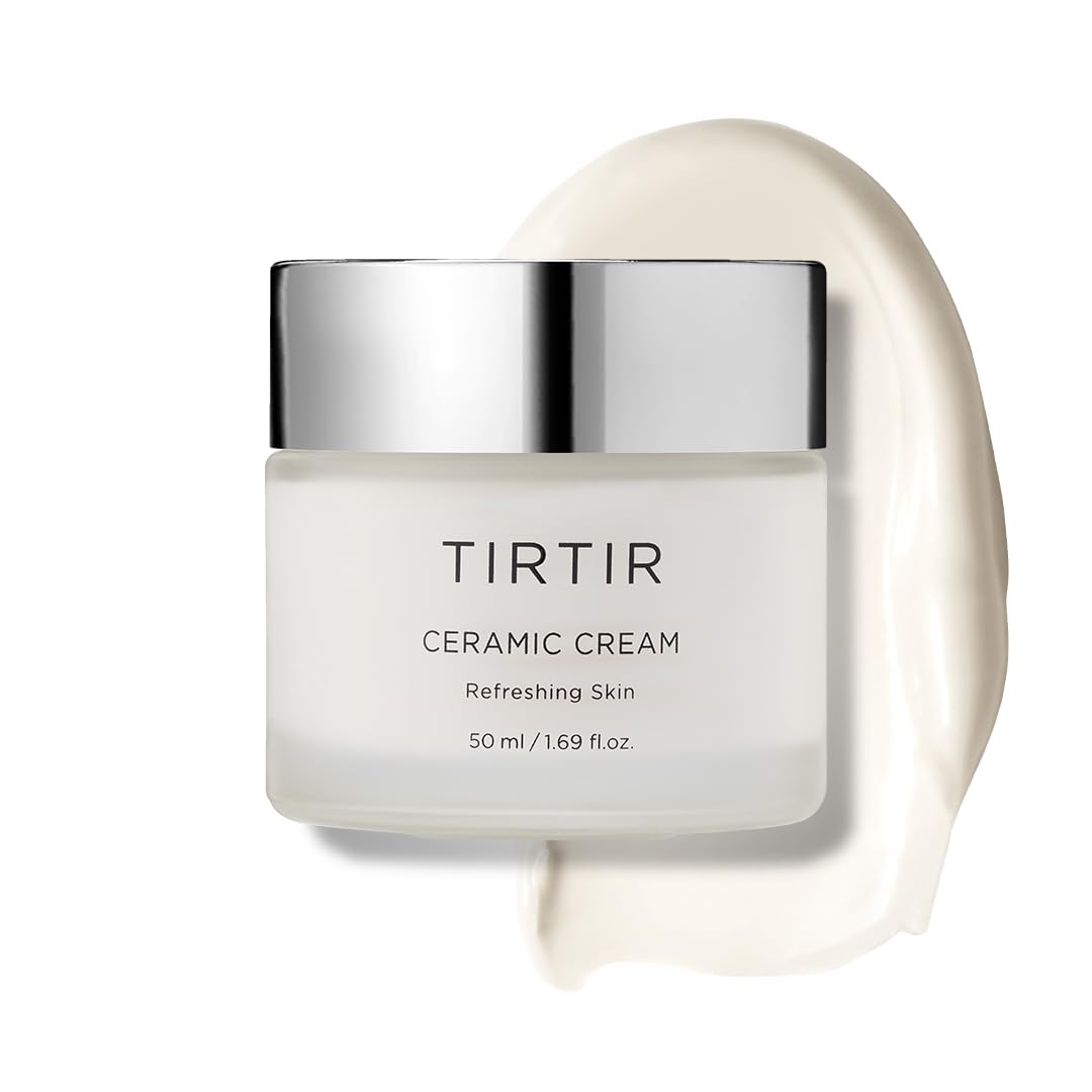 TIRTIR Crème Ceramide naturelle, bouteille élégante, hydratation durable pour peau sensible.