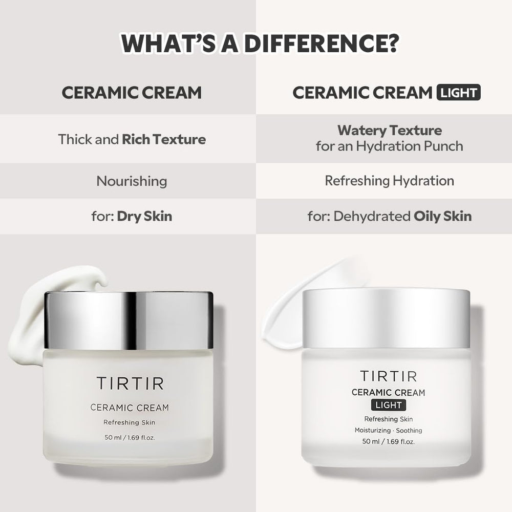 TIRTIR Ceramic Cream Light - soin nocturne pour peau sèche sans gras.