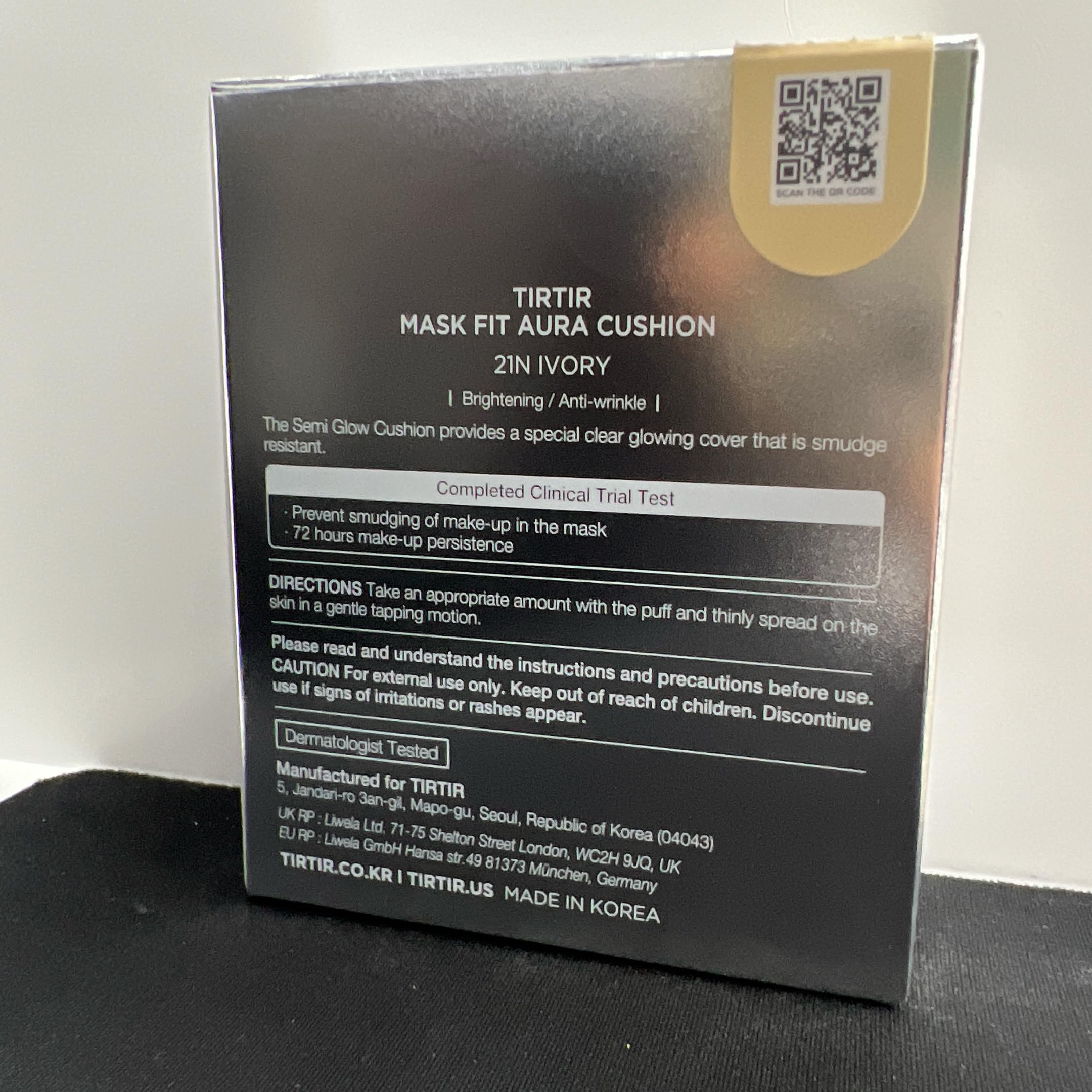 TIRTIR fond de teint coussin Aura Silver – usage quotidien simple pour une base légère.
