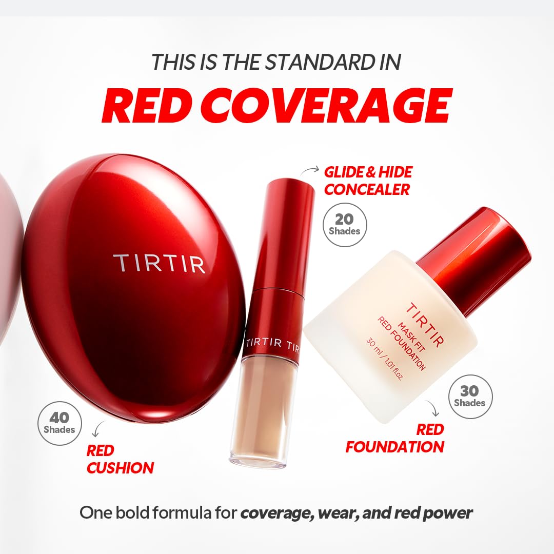 TIRTIR Fond de Teint Red Energy – conditionnement pratique avec pompe pour doser avec précision.