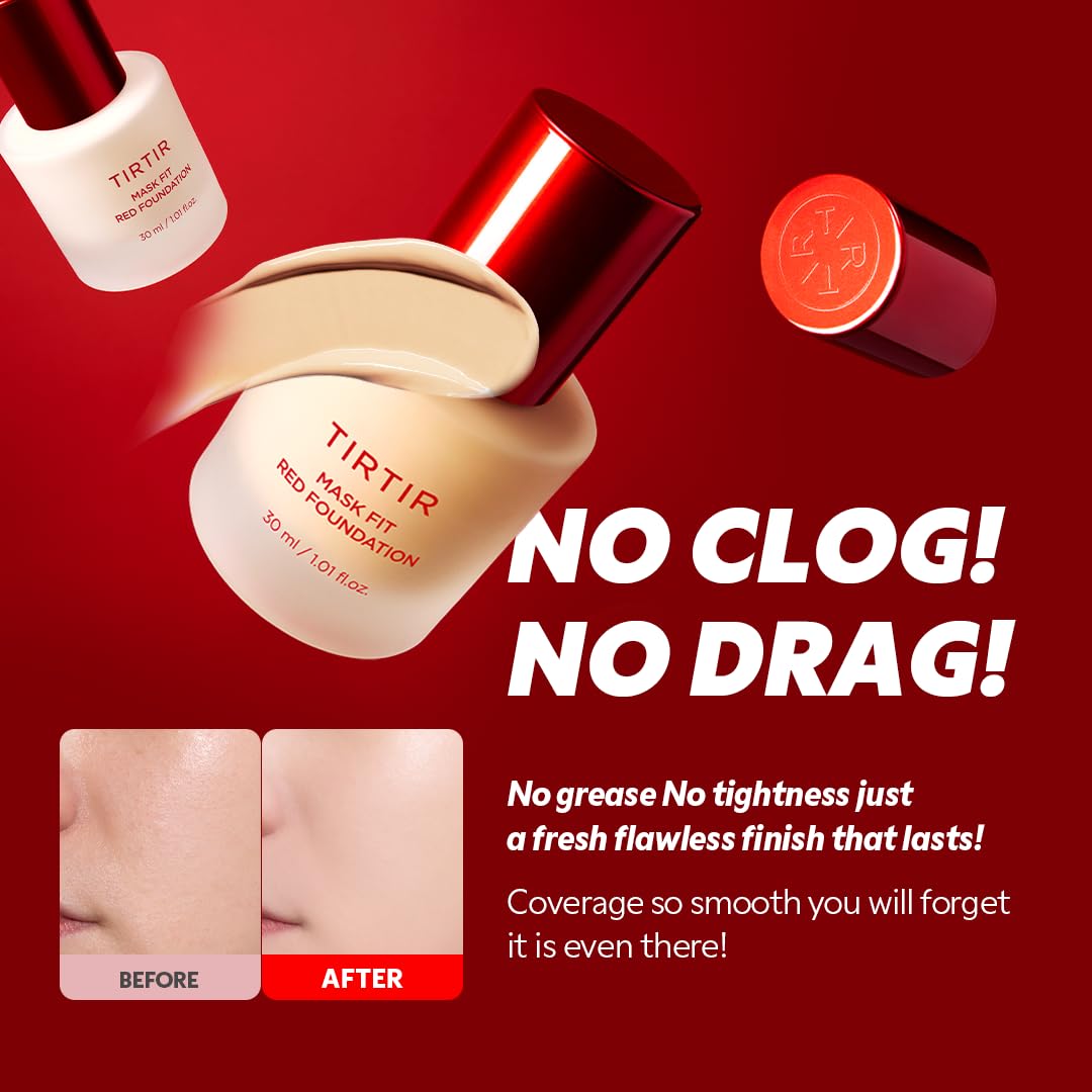 TIRTIR Fond de Teint Red Energy – tenue longue durée pour une peau fraîche.