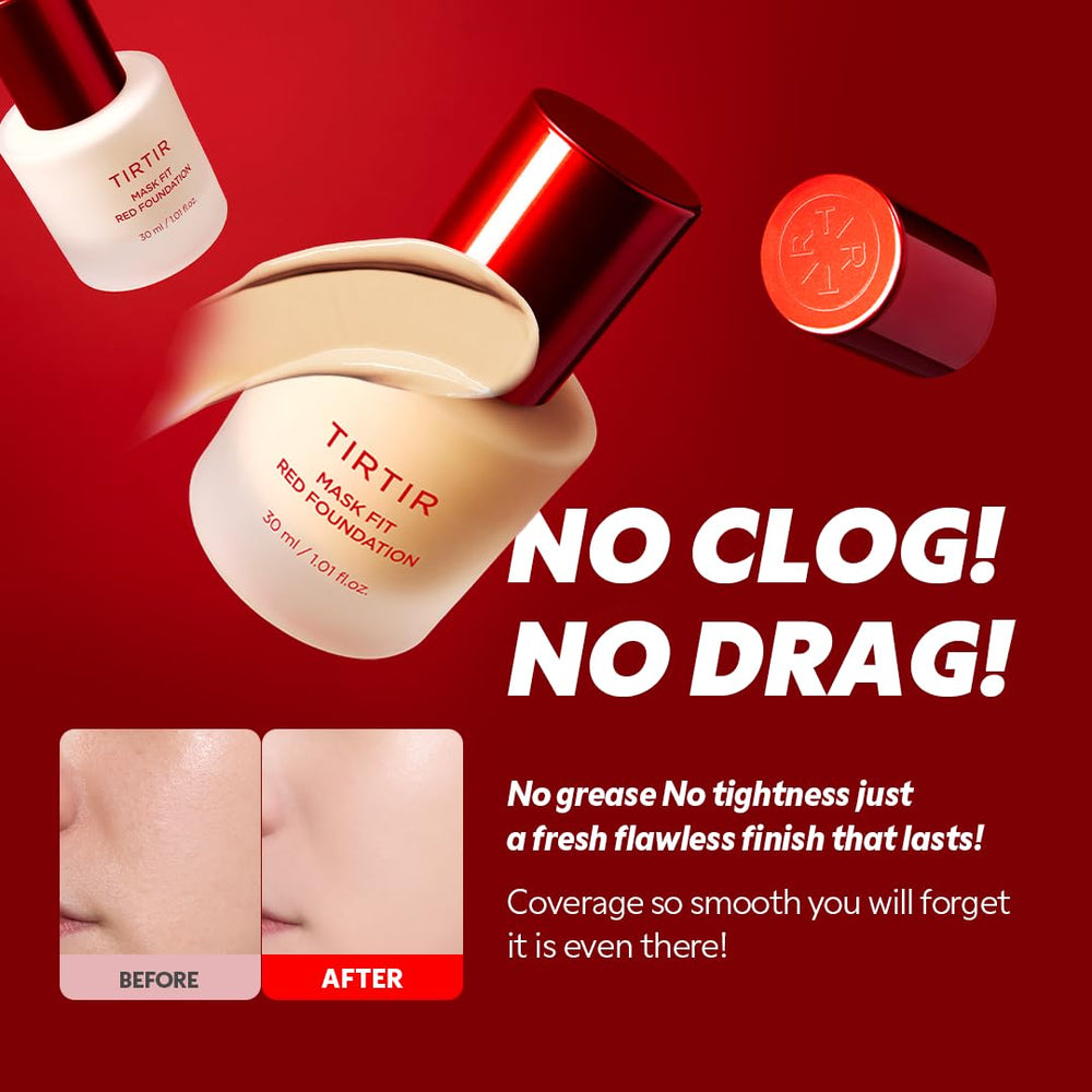 TIRTIR Fond de Teint Red Energy – tenue longue durée pour une peau fraîche.