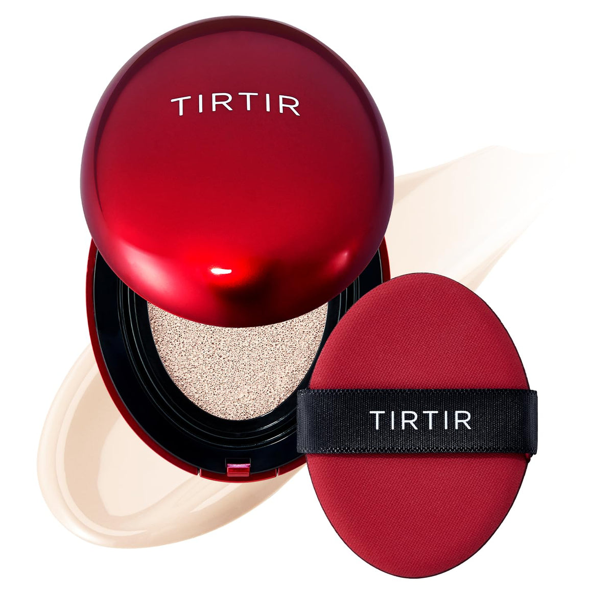 TIRTIR Fond de Teint Cushion Rouge Fit — application rapide pour un teint homogène.