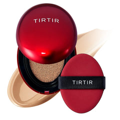 TIRTIR Mask Fit Red Cushion – bouteille montrant une base uniforme et durable.