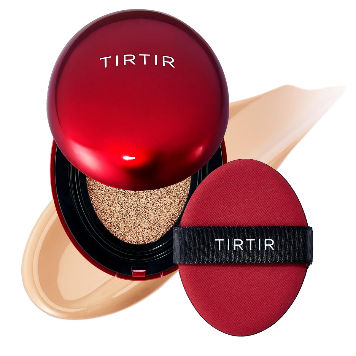 TIRTIR Masque Fit Red Cushion flacon élégant et teinte Shell Beige pour une couvrance adaptée