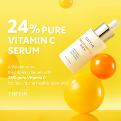 Sérum TIRTIR Pure Vitamin C 24% en action sur le visage pour application douce.