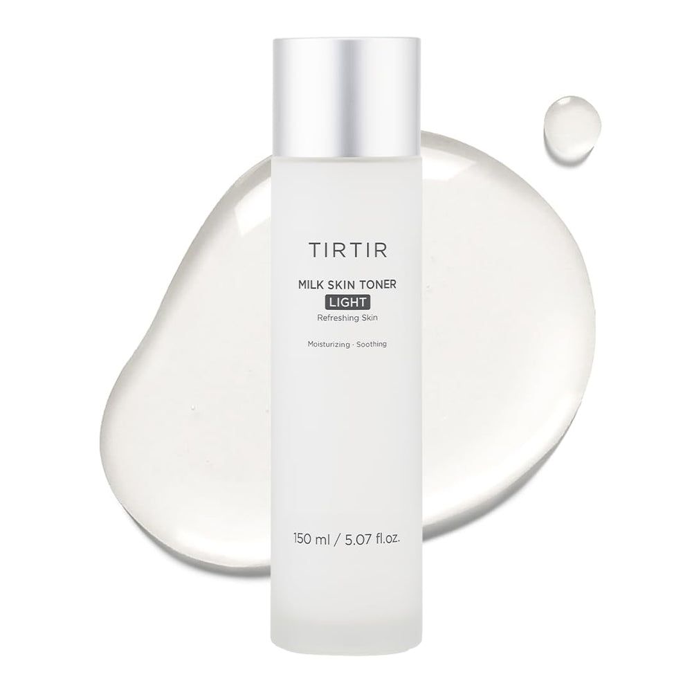 TIRTIR Tonique lait-peau-legere – flacon pompe prêt à hydrater rapidement la peau.