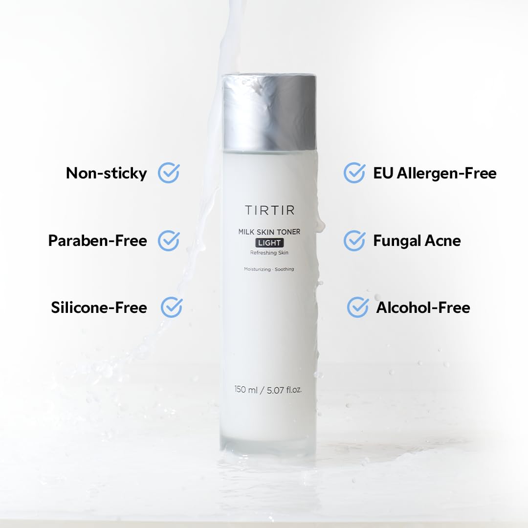 TIRTIR Tonique lait-peau-legere – peau lumineuse après application.