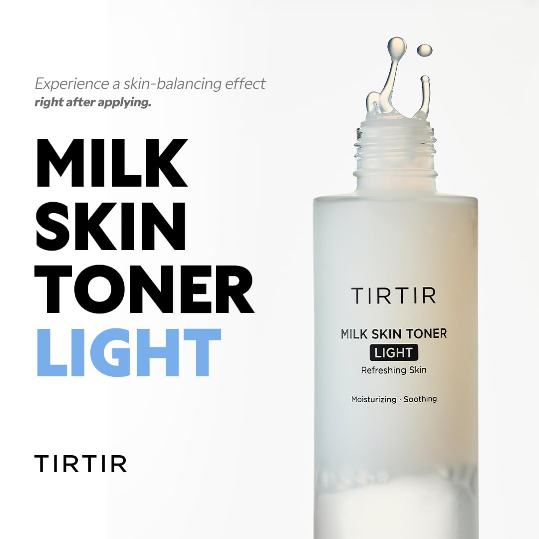 TIRTIR Tonique lait-peau-legere – texture liquide légère et absorption rapide.