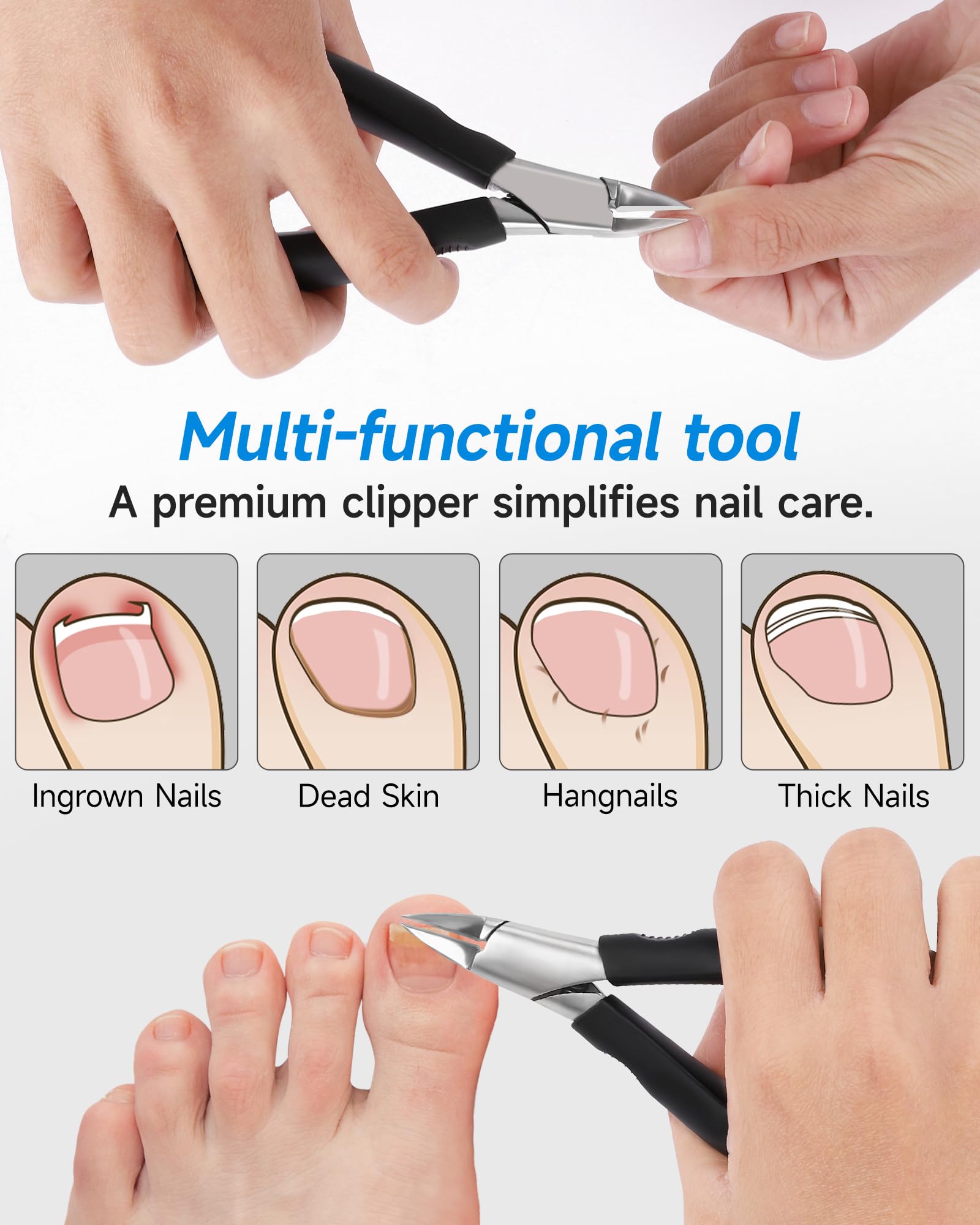 Coupe-ongles Tisojpod avec étui PU pour hygiène.
