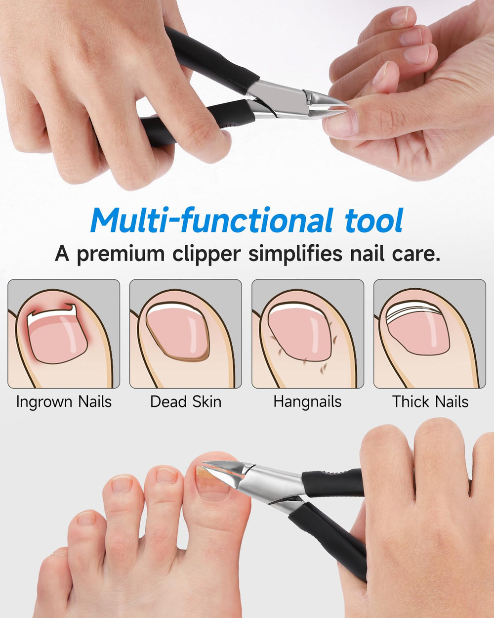 Coupe-ongles Tisojpod avec étui PU pour hygiène.