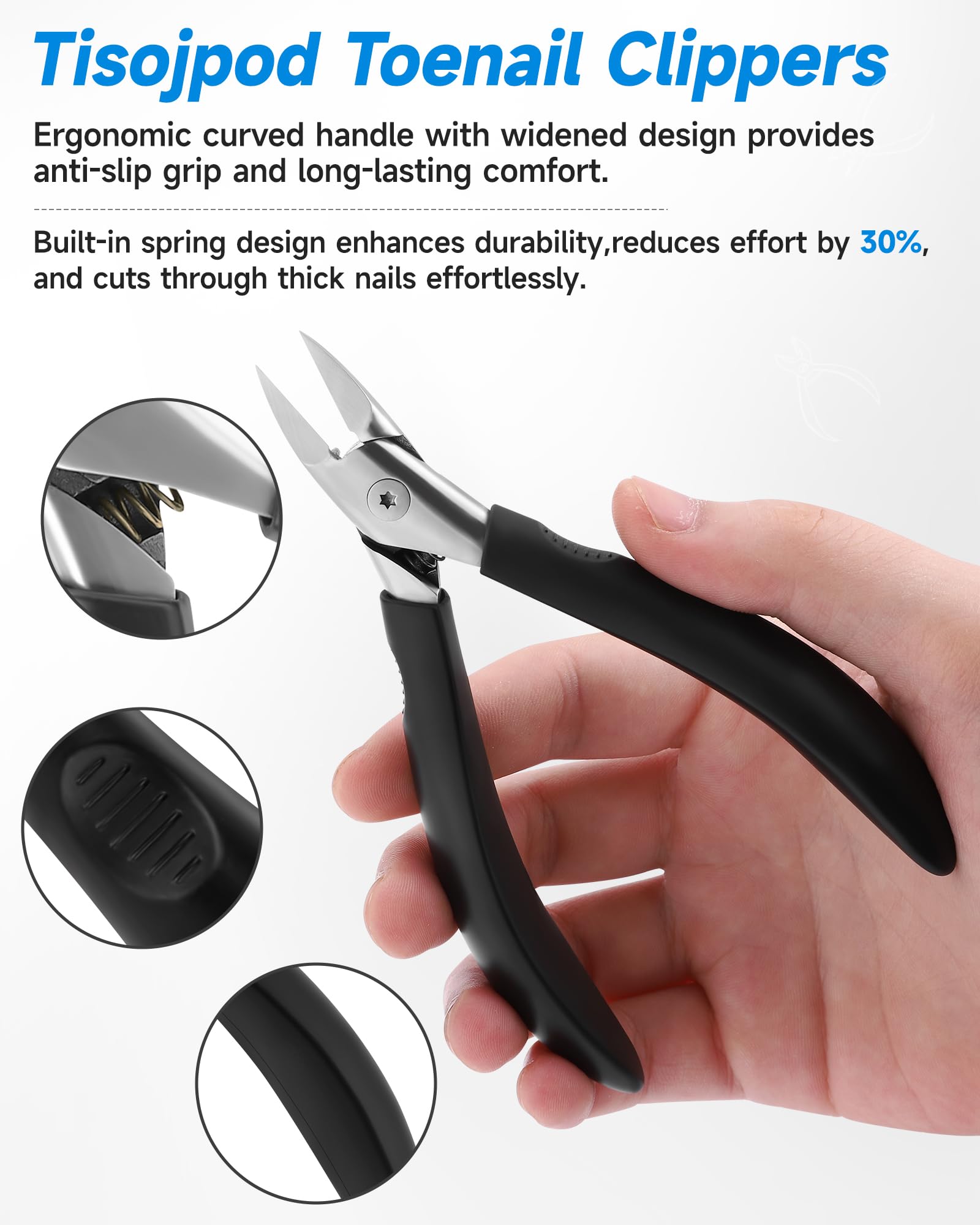 Coupe-ongles Tisojpod en acier inoxydable pour durabilité.