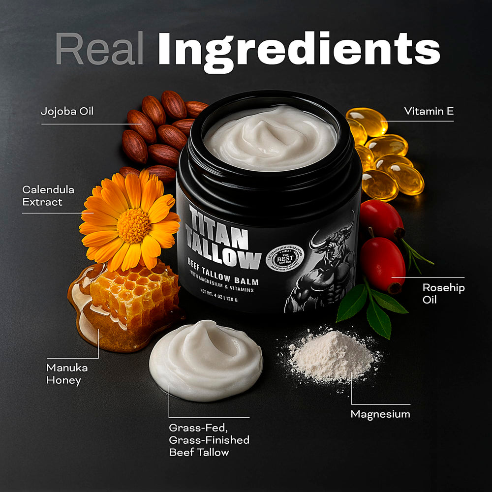 Titan Tallow applique sur la main, texture légère et nourrissante