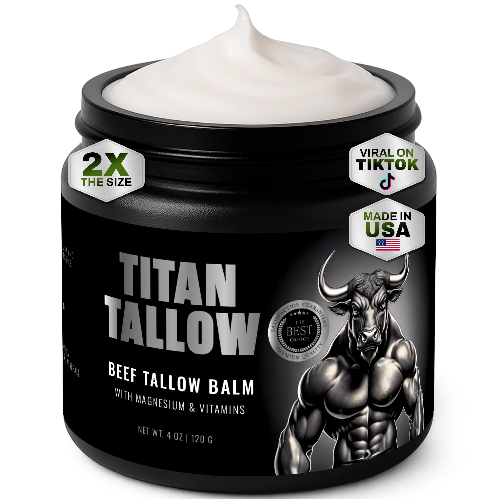 Titan Tallow baume graisse de boeuf en bouteille, hydratation durable pour la peau
