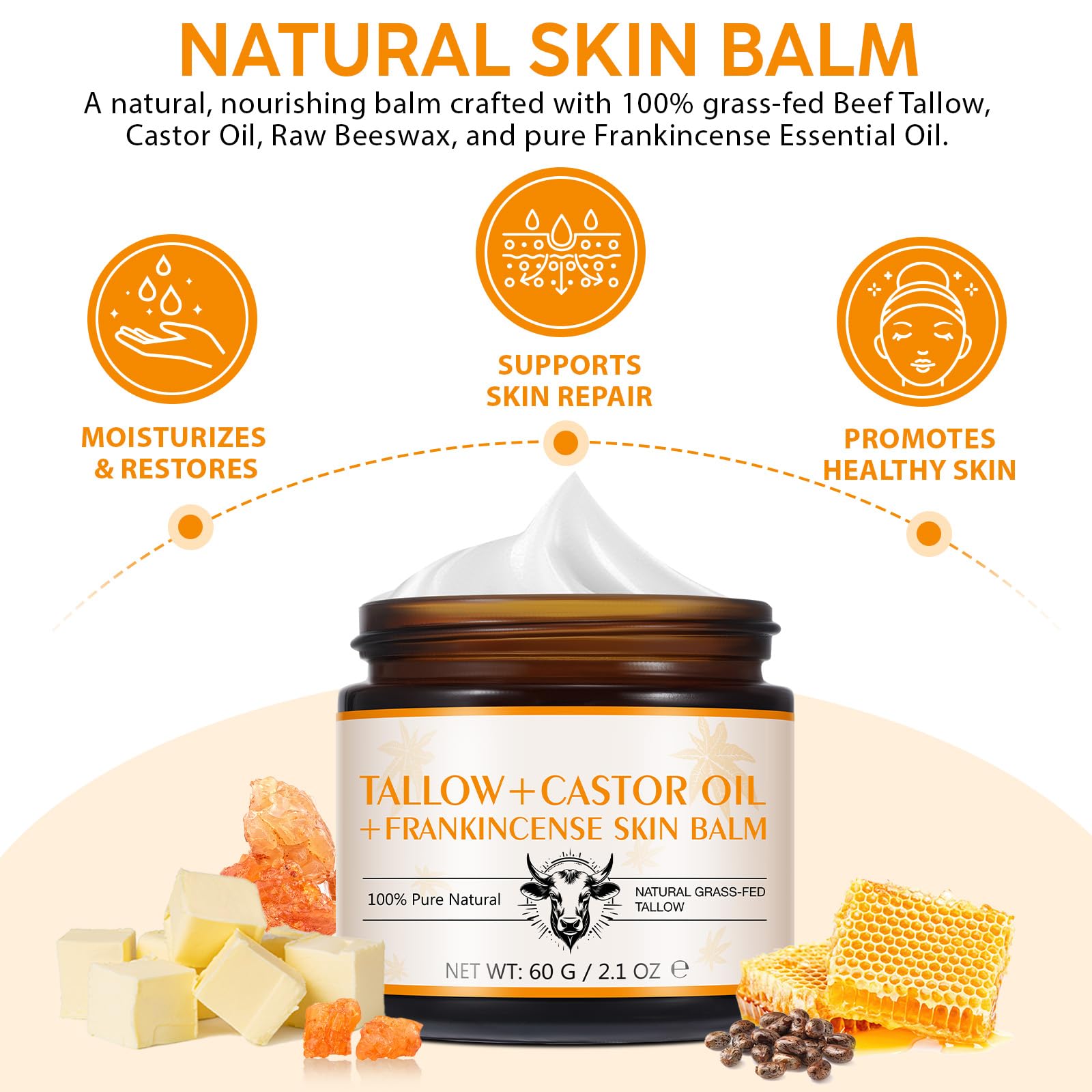Tiuedu Baume Tallow Application: massage facile et nourrissant.