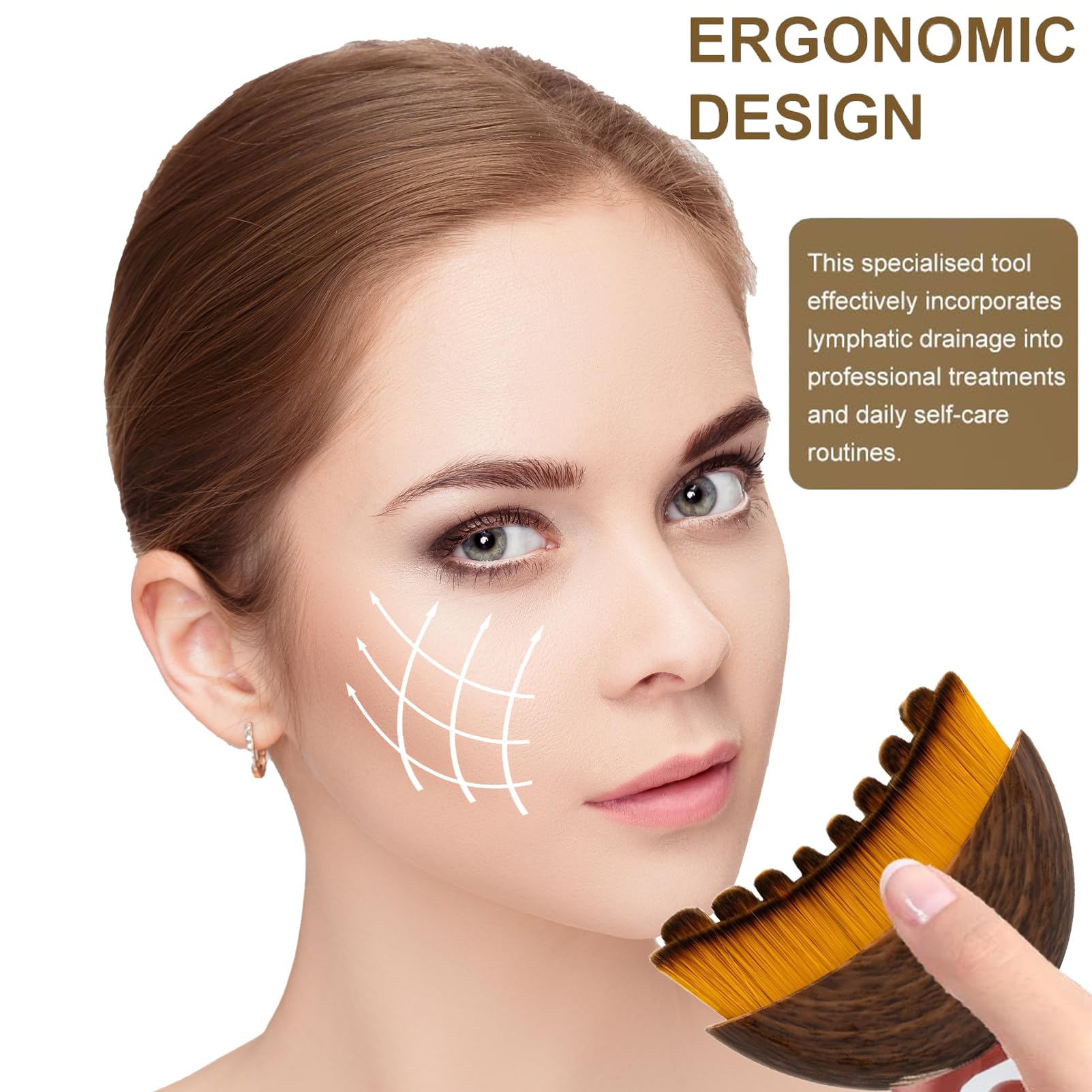 Brosse TIUSUTA drainage lymphatique menton, défroisse et tonifie.