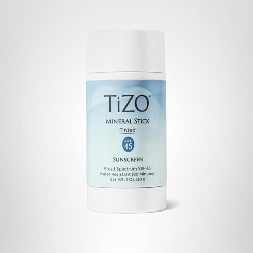 Stick teinté TIZO SPF45 résistant à la sueur pour activités en plein air.