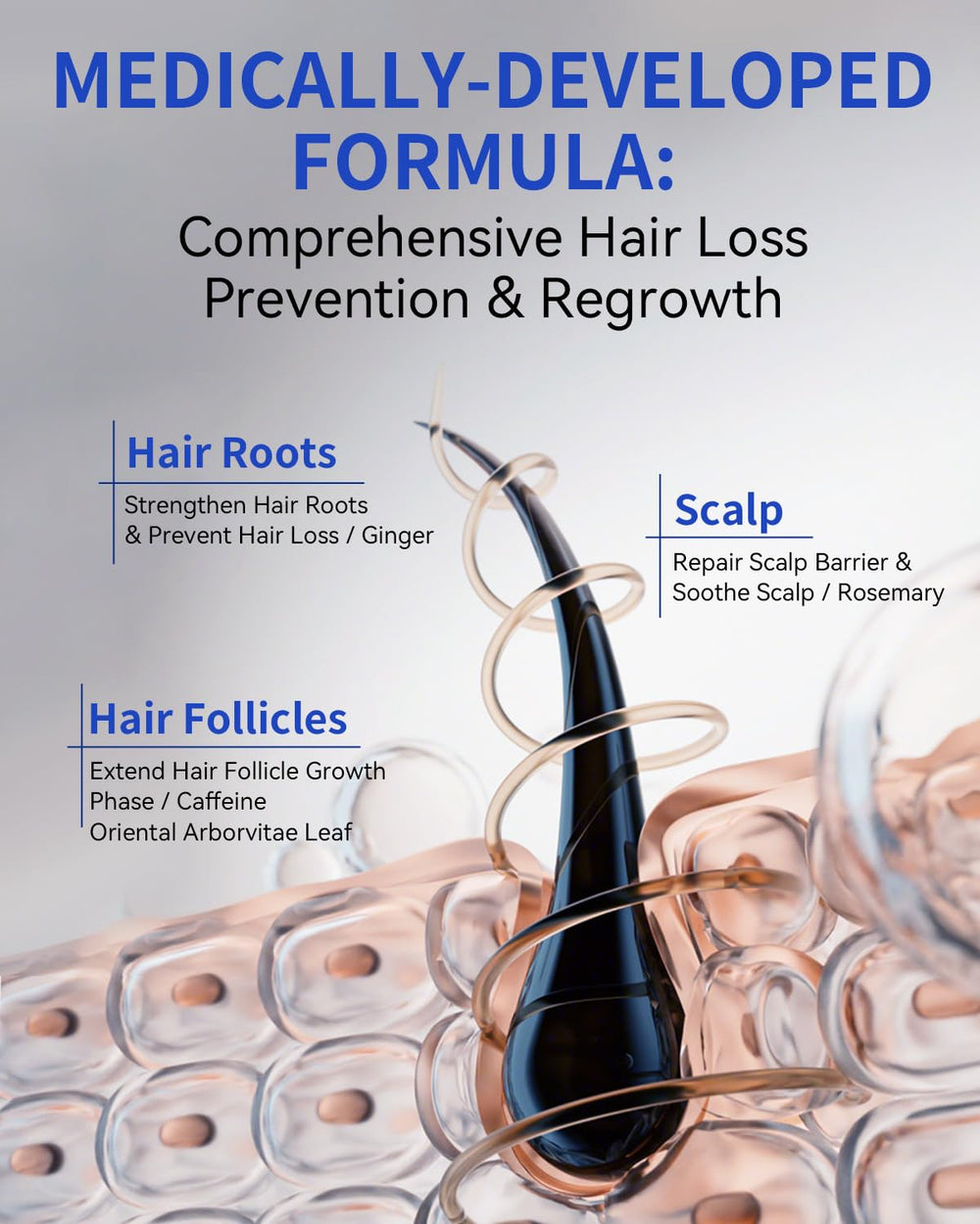 TJE Hair Growth Serum – gingembre et aloe vera pour apaiser le cuir chevelu.