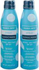TJ's Nourish Spray Sunscreen, bouteille écran solaire, protection SPF 50+ pour les activités extérieures.