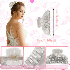 Barrette cheveux paillettes mariée Tkifoda pour une coiffure soignée.