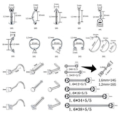 Aiguilles TKKUY pour perçage en 12G à 20G pour divers gestes.