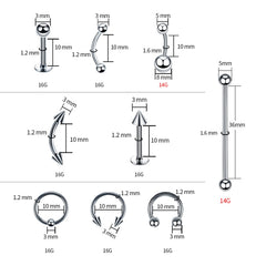 Outils TKKUY et aiguilles piercing 12G 14G 16G pour pose précise.