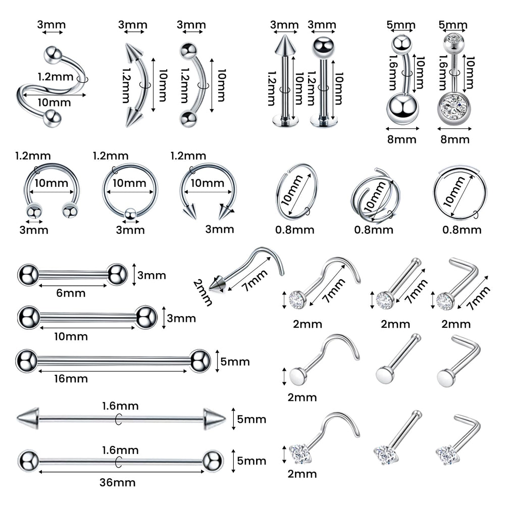 TKKUY bijoux acier 316L pour nombril, durable et fiable.
