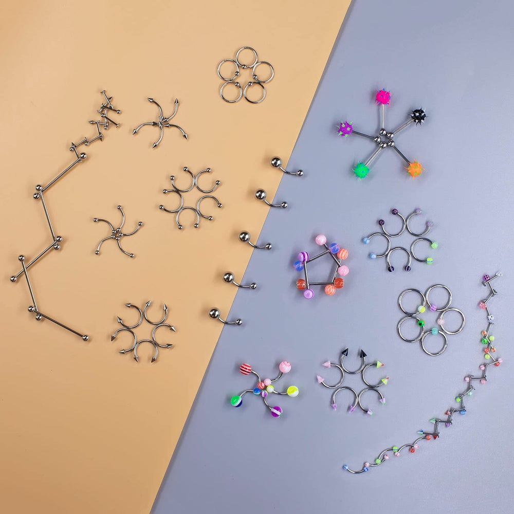 Bijoux TKKUY piercing 16G BCR et CHR pour différents emplacements.