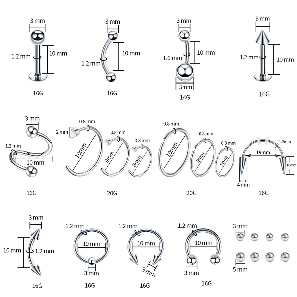 TKKUY bijoux labret et lèvres, design sûr et confort.