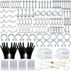 TKKUY kit piercing 154 pièces, ensemble complet pour tous les piercings et outils propres.