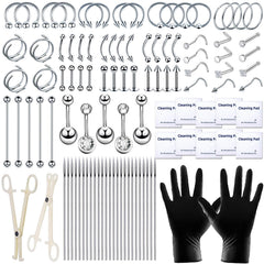 TKKUY kit piercing 103 pièces – ensemble polyvalent pour nombreux sites de perçage
