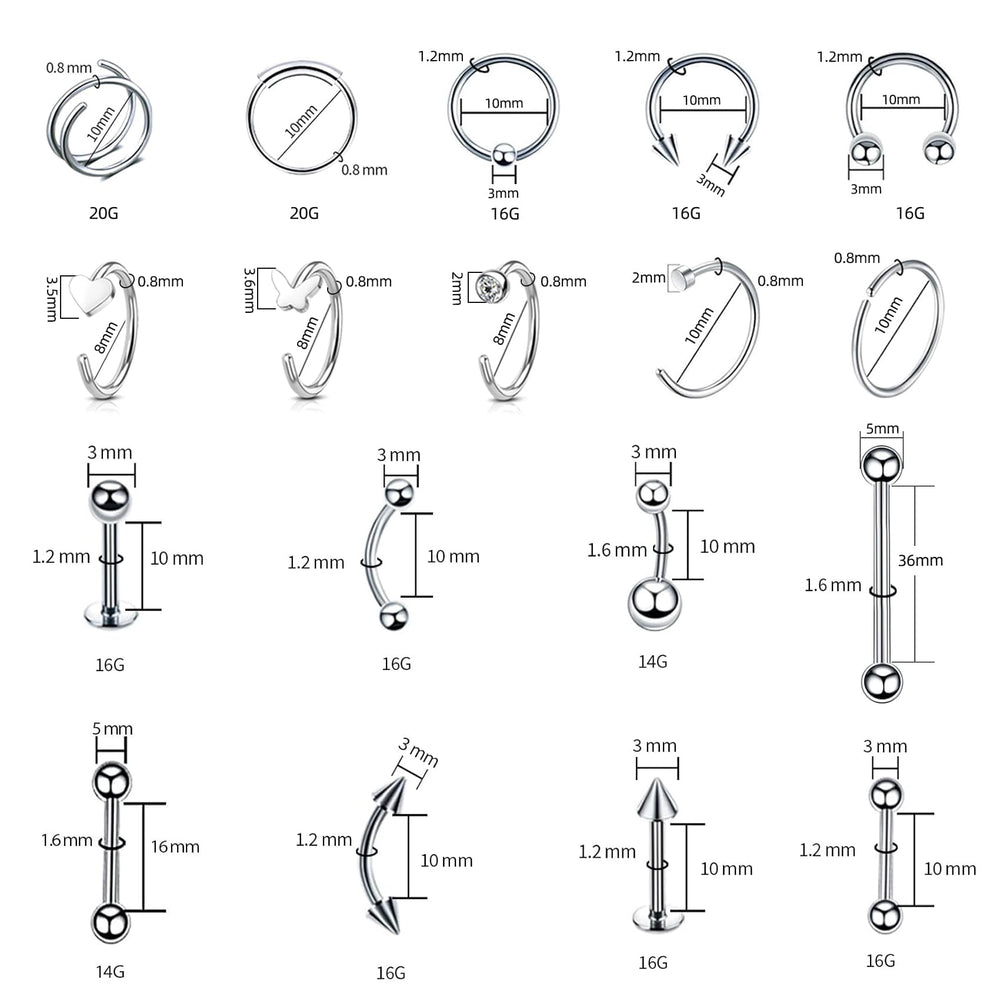 TKKUY outils de piercing stériles utilisant le gaz éthylène-oxide pour l'hygiène.