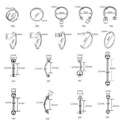 TKKUY outils de piercing stériles utilisant le gaz éthylène-oxide pour l'hygiène.