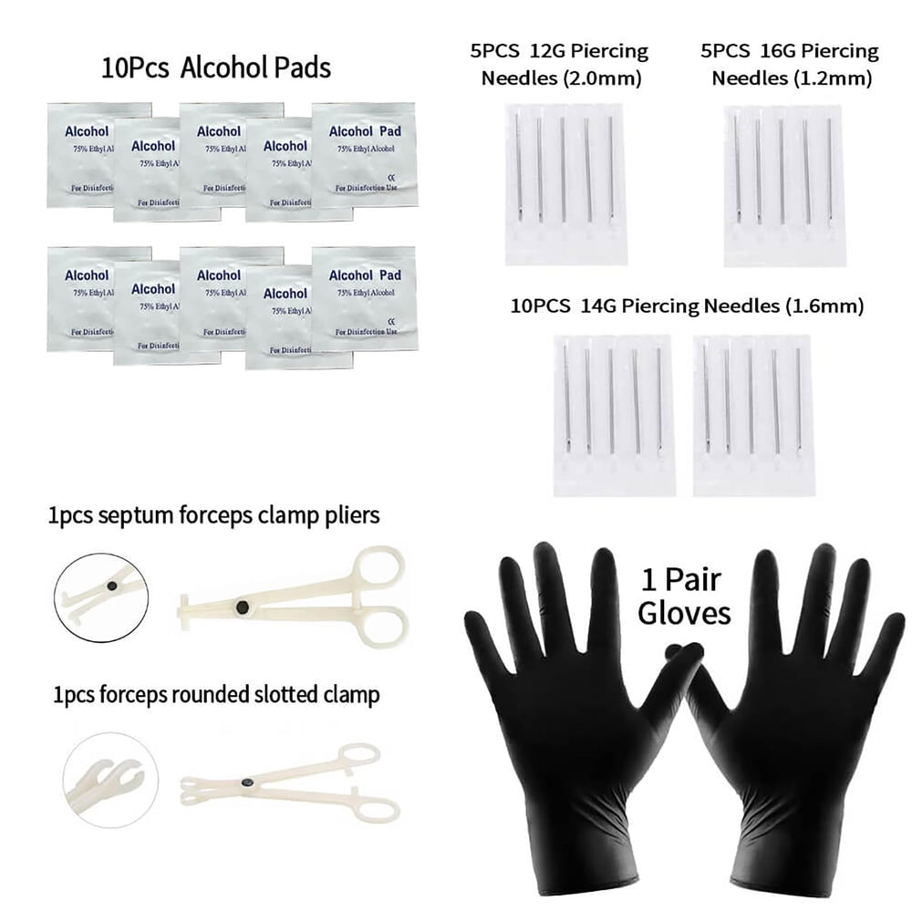 Tampons nettoyants TKKUY et accessoires d'entretien pour piercing.