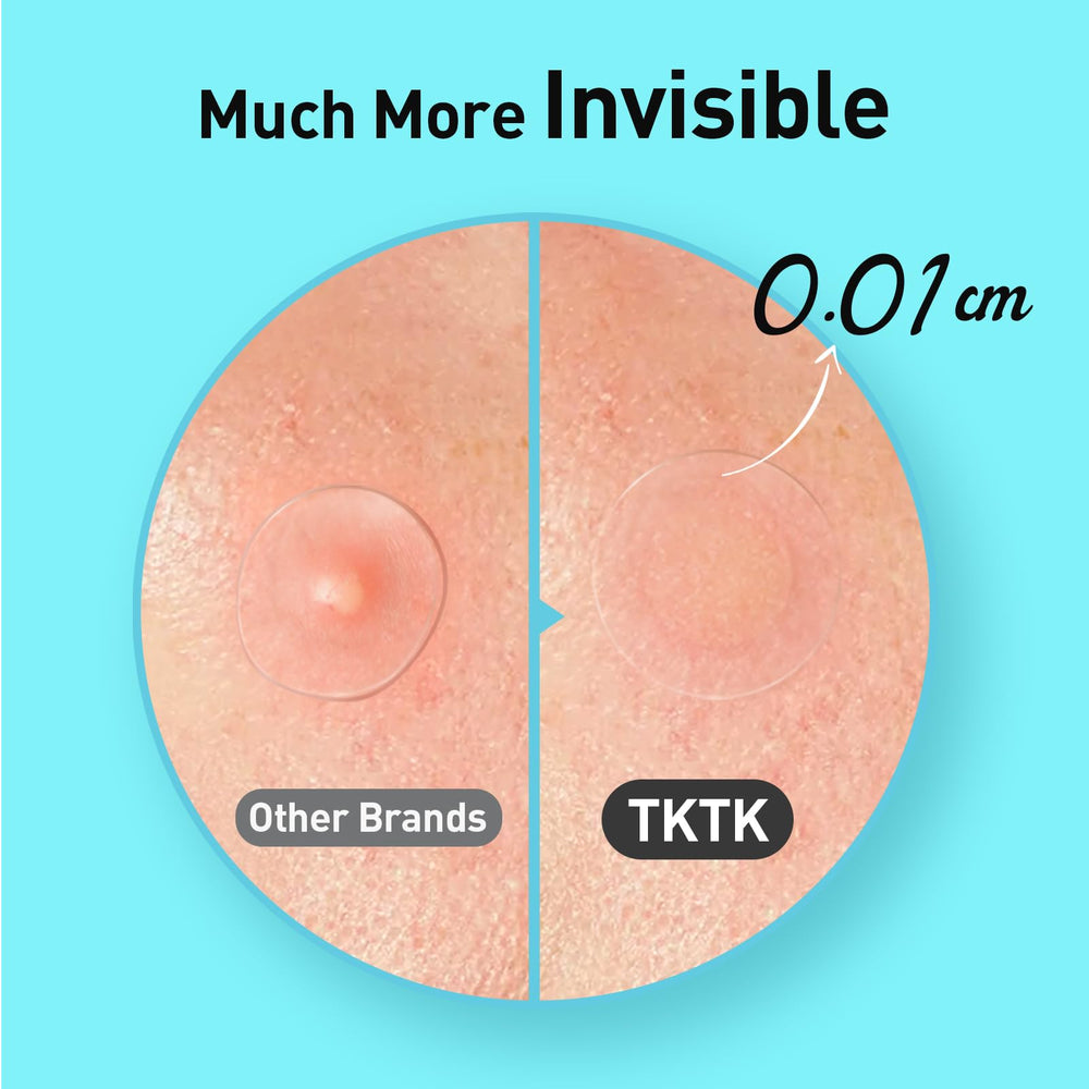 Bord ultra-fin 0,01 cm du patch TKTK invisible sous le maquillage