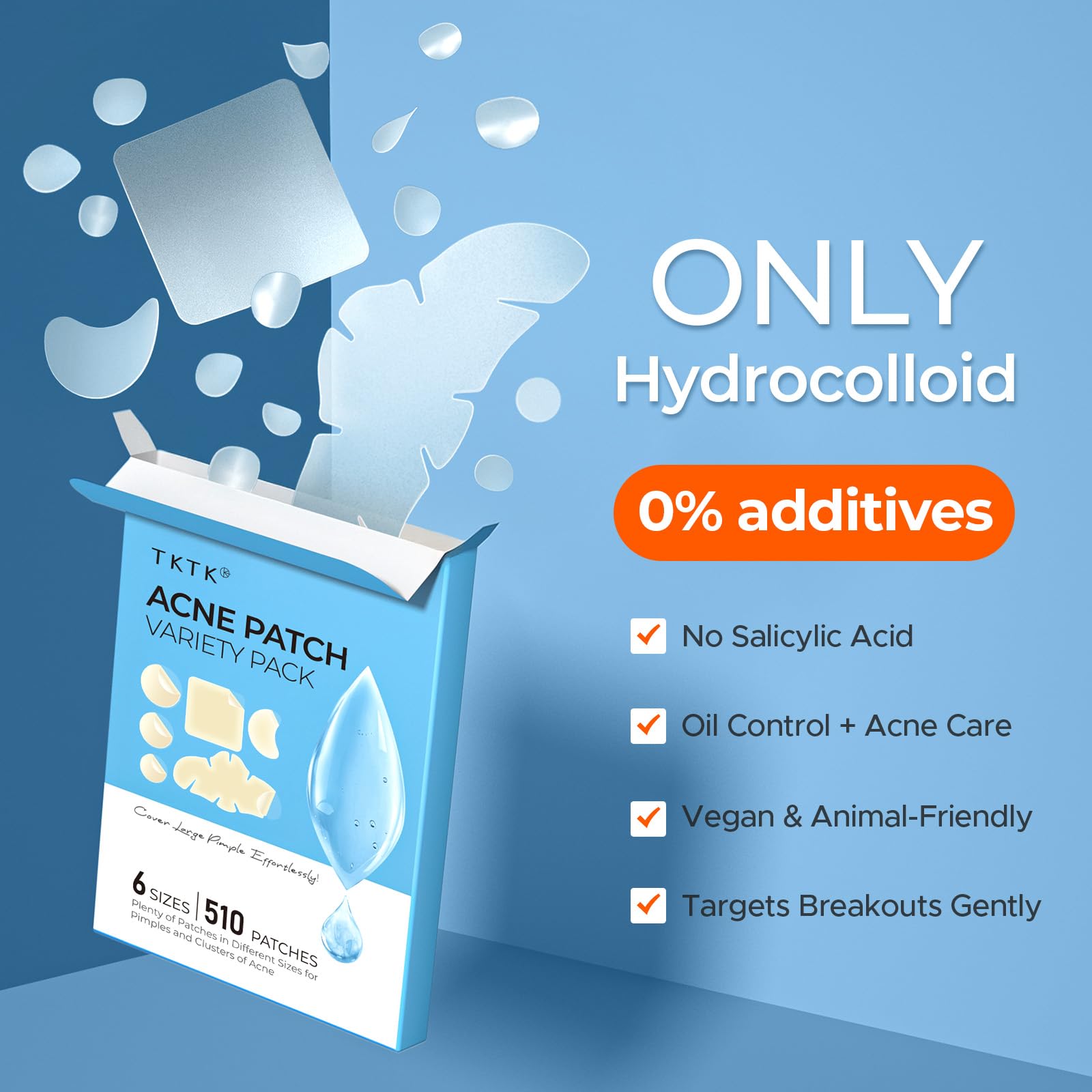 Noyau hydrocolloïde TKTK sans parfum pour peau sensible et douce.