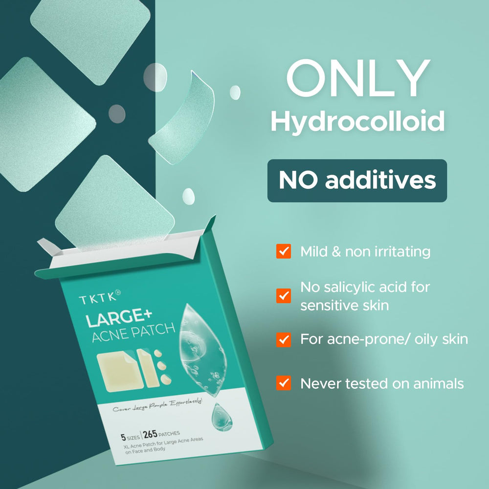 Pansement hydrocolloïde TKTK 60x60 pour le torse, grande zone à traiter discrètement.