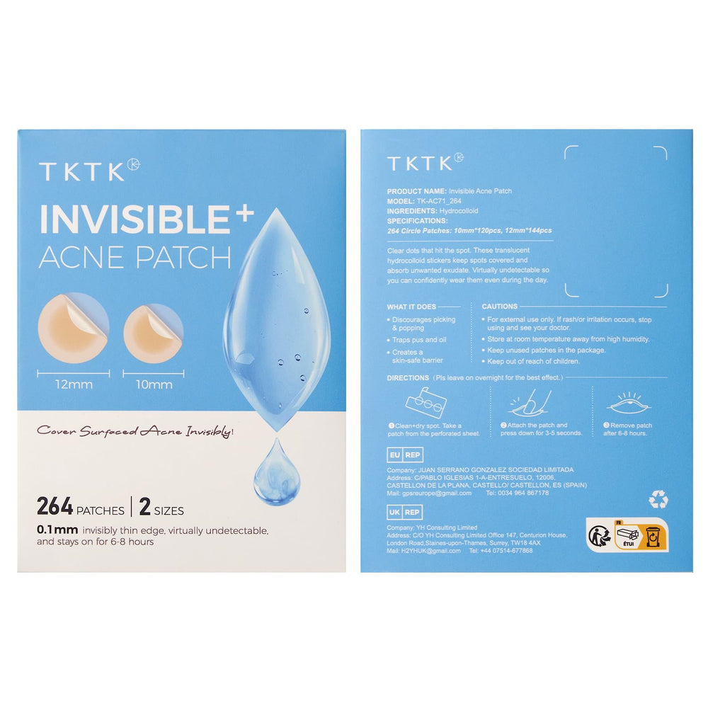 Patch TKTK évite le toucher et irritations, pour une peau tranquille.