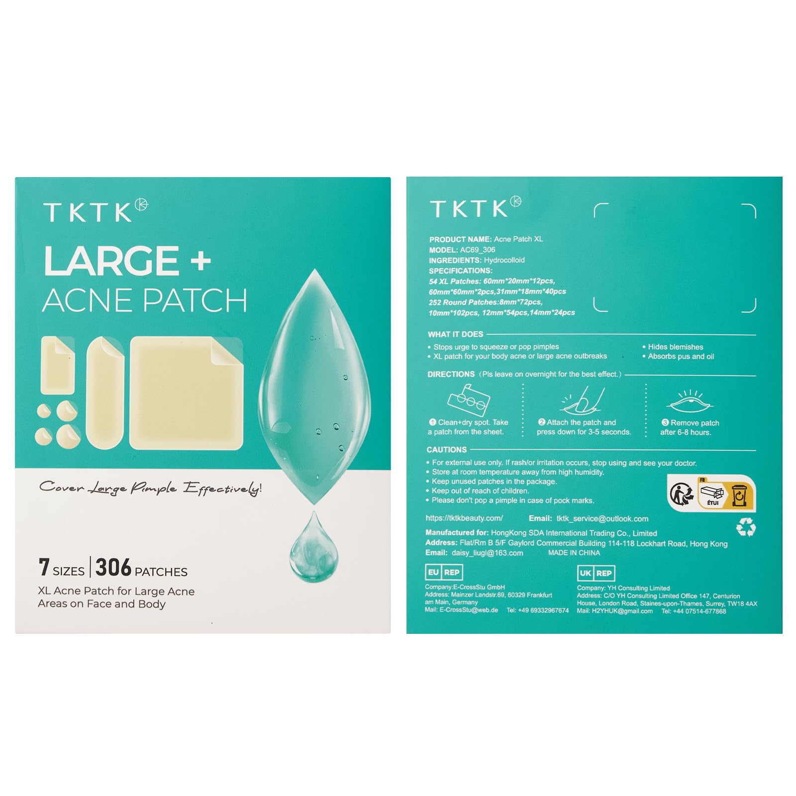 Patch TKTK 14 mm, patch plus grand pour zones étendues.