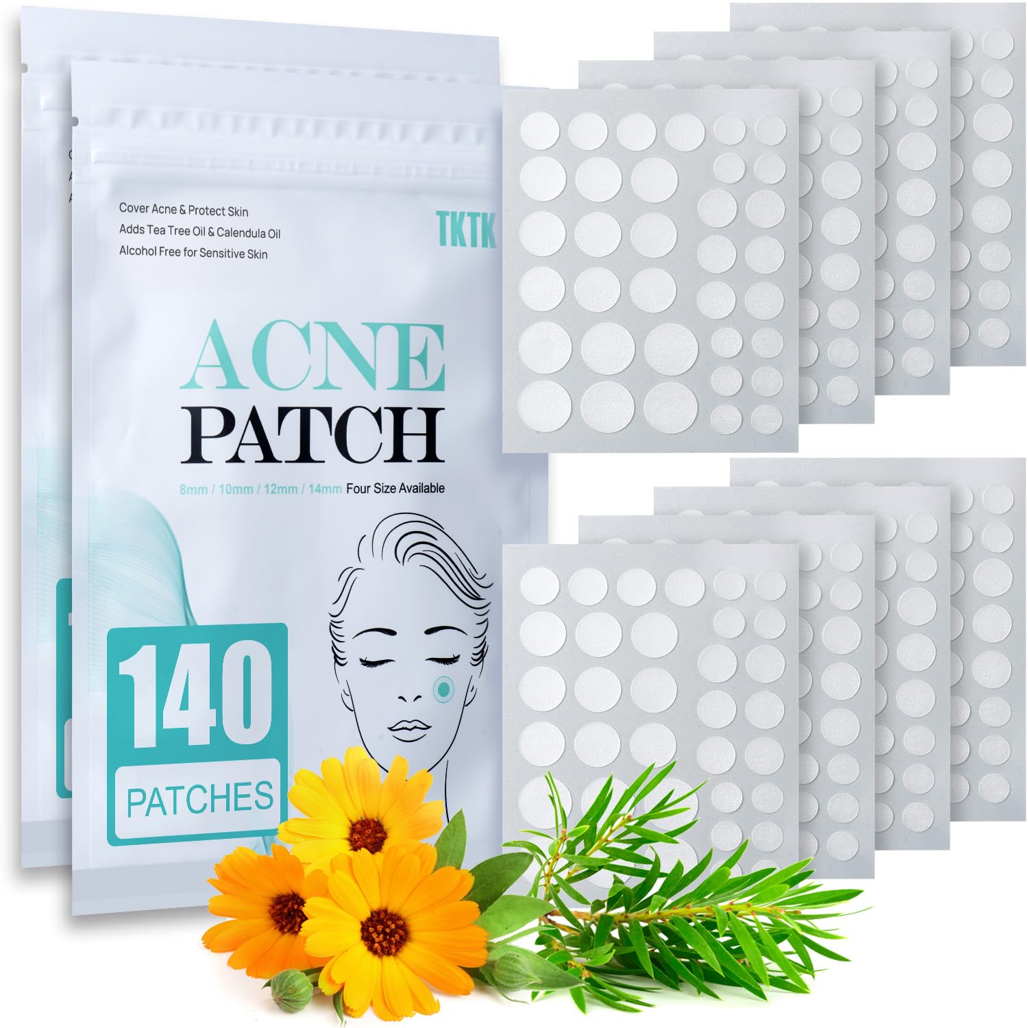 Patch TKTK hydrocolloïde adhérent et absorbant sur la peau.